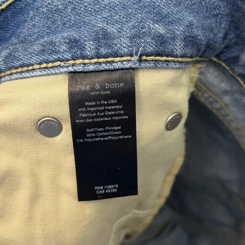 Rag & Bone High Rise Ankle Skinny Jeans Pamela Distressed Frayed Women’s Size 27